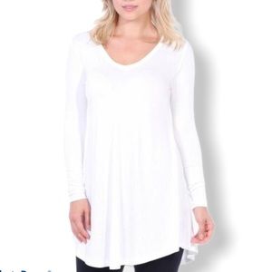 Popana Women's Long Sleeve V-Neck Tunic Top